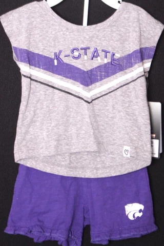NEW Kansas State Wildcats Colosseum Athletics Shirt/Shorts Infant Girls (6-12) Cover