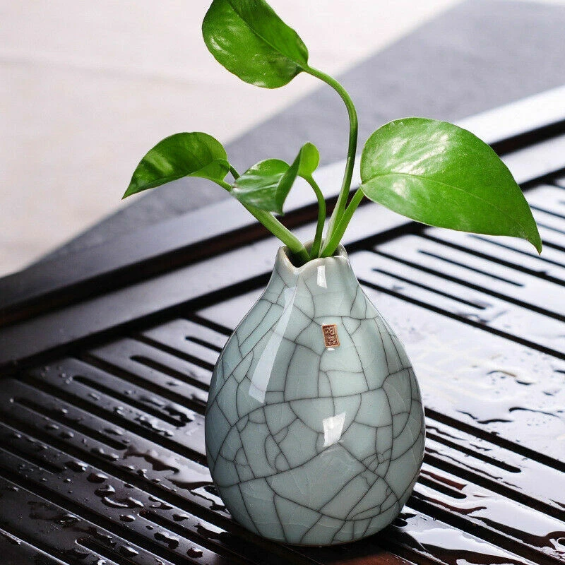 Jarrón pequeño porcelana té mascota Longquan Celadon mesa decoración adorno creativo Foto 1 de 4