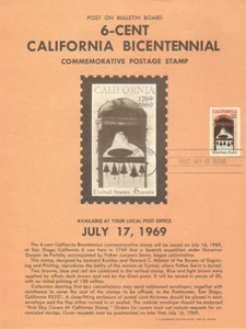 #1373 6c California Bicentential Stamp Poster - Unofficial Souvenir Page Flat - Picture 1 of 1