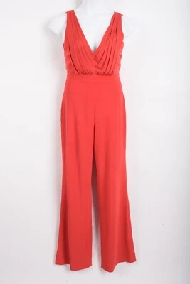 Женский комбинезон Alice + Olivia Gale с глубоким V-образным вырезом без рукавов креп размер 6 красный новый с ценниками - Изображение 1 из 4