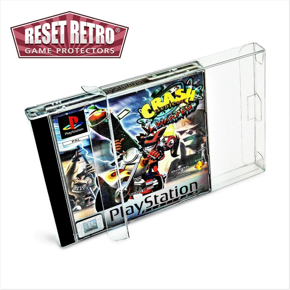 Custodie protettive Playstation 1 0,3 / 0,5 mm con / senza linguette PS1 game protectors - Immagine 1 di 4