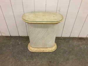 Tessellated Fossil Stone, Split Pencil Reed Side Table Maitland Smith Style - Picture 1 of 11