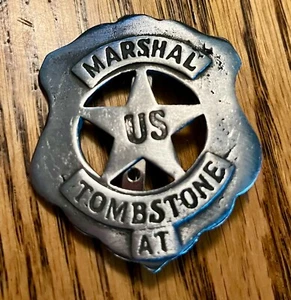 Vintage Replica Tombstone Marshall US AT Badge nickel finish - Picture 1 of 2