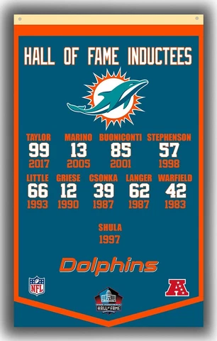 Miami Dolphins Hall of Fame Inductees Banner 90x150cm 3x5ft Football Flag Cover