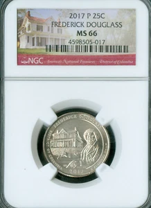 2017 P FREDERICK DOUGLASS QUARTER NGC MS66 PQ  POP 18 * - Picture 1 of 2