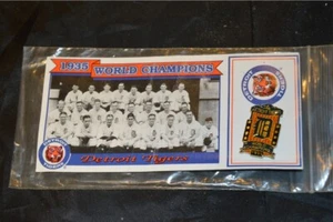 Detroit Tiger Stadium 1935 World Champions Pin Card Commemorative Collection - Picture 1 of 3