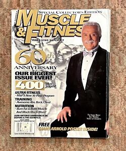 Joe Weider Muscle & Fitness Magazine 60th Anniversary July 1999 ARNOLD POSTER!