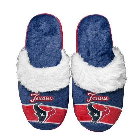 Houston Texans Women's Stripe Logo SLIDE SLIPPERS New FREE U.S.A. SHIPPING Cover
