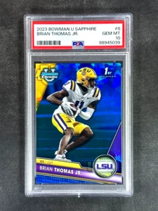 2023 Bowman U Sapphire #8 Brian Thomas Jr. Rookie RC 1st Bowman PSA 10 Gem Mint - Picture 1 of 2