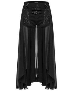 Punk Rave Womens Apocalyptic Gothic Grunge 2 Piece Hot Shorts & Half-Skirt Set - Picture 1 of 13