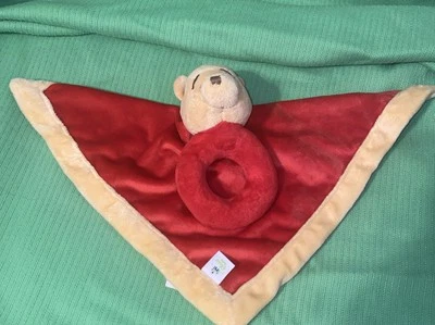 Bebé Disney ~ Winnie The Pooh Rattle ~ Manta de seguridad roja Foto 1 de 4