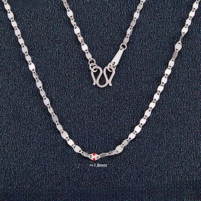 Collar PT950 Platino Puro 950 Beso Labio Cadena Eslabón Mujeres Hombres 18.1 pulgadas 2.5-2.7g Foto 1 de 4