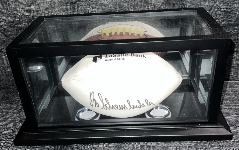 Bo Schembechler signed/Autographed Mini Football By Baden LaSalle Bank With Case - Image 1 of 4