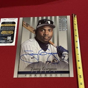 TONY GWYNN SIGNED 8x10 SAN DIEGO PADRES DONRUSS STUDIO CARD JSA - Picture 1 of 2