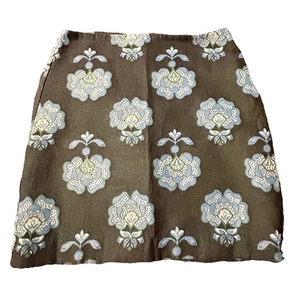 *NUEVO* Falda Loft Azul Marino Texturizada Forrada con Brocado Floral Talla 6 - Imagen 1 de 4