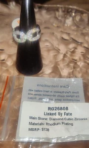Bomb Party Ring Sz 6 April 2025 Linked By Fate Cubic Zirconia RG26808 Rhodium - Picture 1 of 5