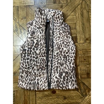 Cabi Juliet Puffer Vest Leopard Print Brown Lining Size Medium - Image 1 of 4