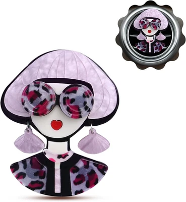 Ambientador de aire con clips de ventilación de coche de princesa, estampado de leopardo púrpura Foto 1 de 4