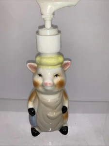 Vintage Pig Piggy Ceramic Soap Dispenser 6.25" - Picture 1 of 4