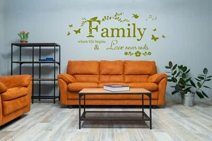 Familienbrief Zitat abnehmbare Vinyl-Aufkleber Kunst Wandbild Wohndeko Wandaufkleber - Bild 1 von 16