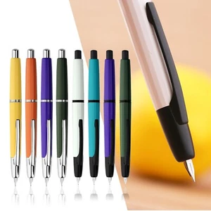 MAJOHN A2 Press Fountain Pen Retractable EF Nib Resin Writing Office Ink Pennf - Picture 1 of 27