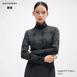 UNIQLO x Marimekko HEATTECH Camisetas Cuello Alto Mangas Largas Japonesas Pequeñas Nuevas - Imagen 1 de 7