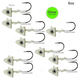 Cabezal de plantilla de sábalo Fish WOW!® 10 piezas 6 oz 32786 MUSTAD 2x fuerte brillo de níquel 10/0 - Imagen 1 de 6