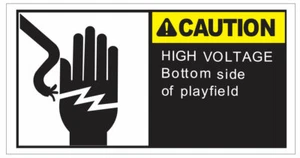 Pinball Machine Shop Out Decal Apron High Voltage GREAT FOR ANY RESTORATION - Picture 1 of 1