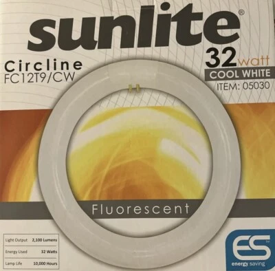 SUNLITE FC12T9/DL 32W 12 inch T9 Daylight Circline 4-Pin Light Bulb - Image 1 of 4