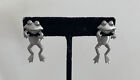 Śliczne kolczyki JJ Jonete 3 D Tańcząca żaba podpisane 