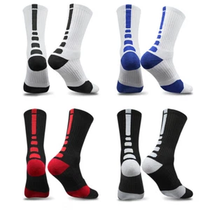 Mens Elite Basketball Socks Crew Sport Training Thicken Mid-Calf Absorbs Sweat - Picture 1 of 19