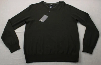 Daniel Hechter Paris Mens Black 100% Extra Fine Merino Wool V-Neck Sweater NWT S - Image 1 of 3