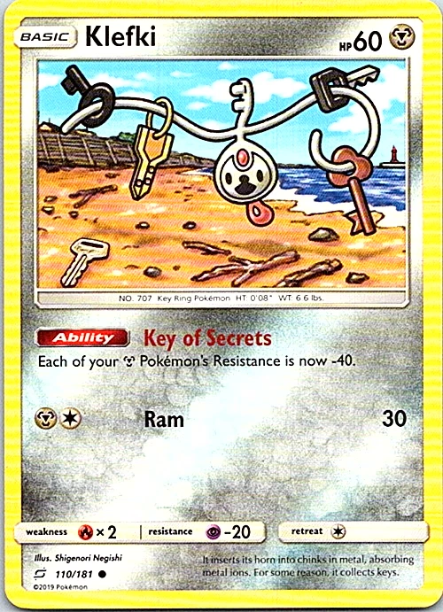 Klefki 110/181 Pokemon Sun & Moon Team Up Regular Light Play - Image 1 of 1