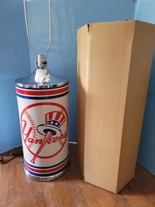 VTG 1970'S NEW YORK YANKEES METAL BASE LIGHT LAMP UNCLE SAM HAT LOGO BASEBALL - Picture 1 of 12