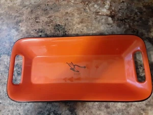 Hallmark DIG IN Farm Plow Keramik Snack Tablett Schale orange schwarz schwer Fall - Bild 1 von 5