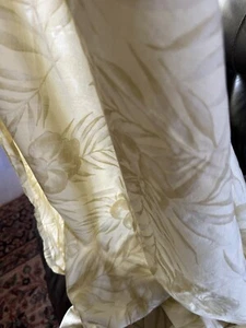 2 Tommy Bahama Curtain Panels Cotton Voile Made In Italy Yellow Hibiscus Palm - Picture 1 of 9