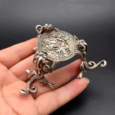 Candelabro Bronce Bestia Decoración Antigua Colección Estatua Foto 1 de 4