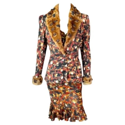 Conjunto de 2 blazer y vestido chaqueta de piel John Galliano F/W 2001 Foto 1 de 4