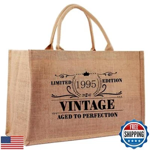 30th Birthday Gifts for Women, Vintage 1995 30 Year Old Tote Burlap Bags for - Picture 1 of 5