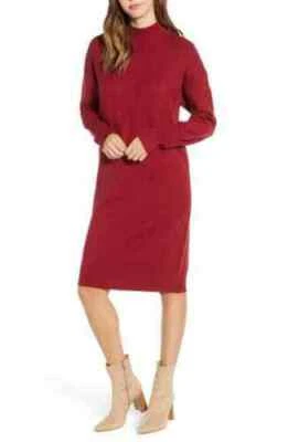 BP. Vestido Suéter Cuello Simulado MUJER XXS XXPEQUEÑO VINO TINTO NUEVO *Z13 Foto 1 de 3