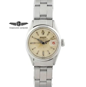 Vintage Rolex Oyster Perpetual Lady Date 6516 Stainless Steel 26mm White Dial - Picture 1 of 5