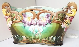 Vase Art Nouveau majolique France vers 1900 N547 - Photo 1 sur 18