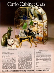 Franklin Mint Curio Cabinet Cats Original Vintage Print Ad - Picture 1 of 1