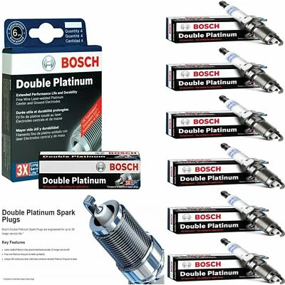 6 New Bosch Double Platinum Spark Plugs For 2002-2003 ACURA TL V6-3.2L Foto 1 de 4