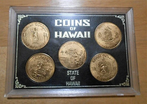 Coins of Hawaii Token Dollar Set in Original Frame and Sleeve Cover