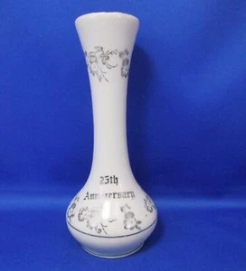 Bel-Terr China 23 KT Platinum Vase - 25th Anniversary - Flowers 6" Tall - USA - Picture 1 of 6