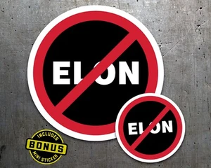 No Elon Sticker Anti-Tesla Protest Parody Decal Funny Vinyl Waterproof - Picture 1 of 4