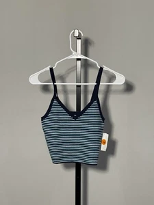 L.A. Hearts By Pacsun L Bralette Crop Top Green White Striped XS - Picture 1 of 3