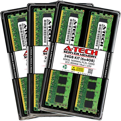 24GB 6x 4GB PC3L-12800R RDIMM Dell PowerEdge R420 R420xr R720xd R920 Memory RAM - Image 1 of 3