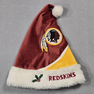 Washington Redskins Hat Santa Mens Burgundy Gold NFL Football Christmas Holiday - Image 1 of 4